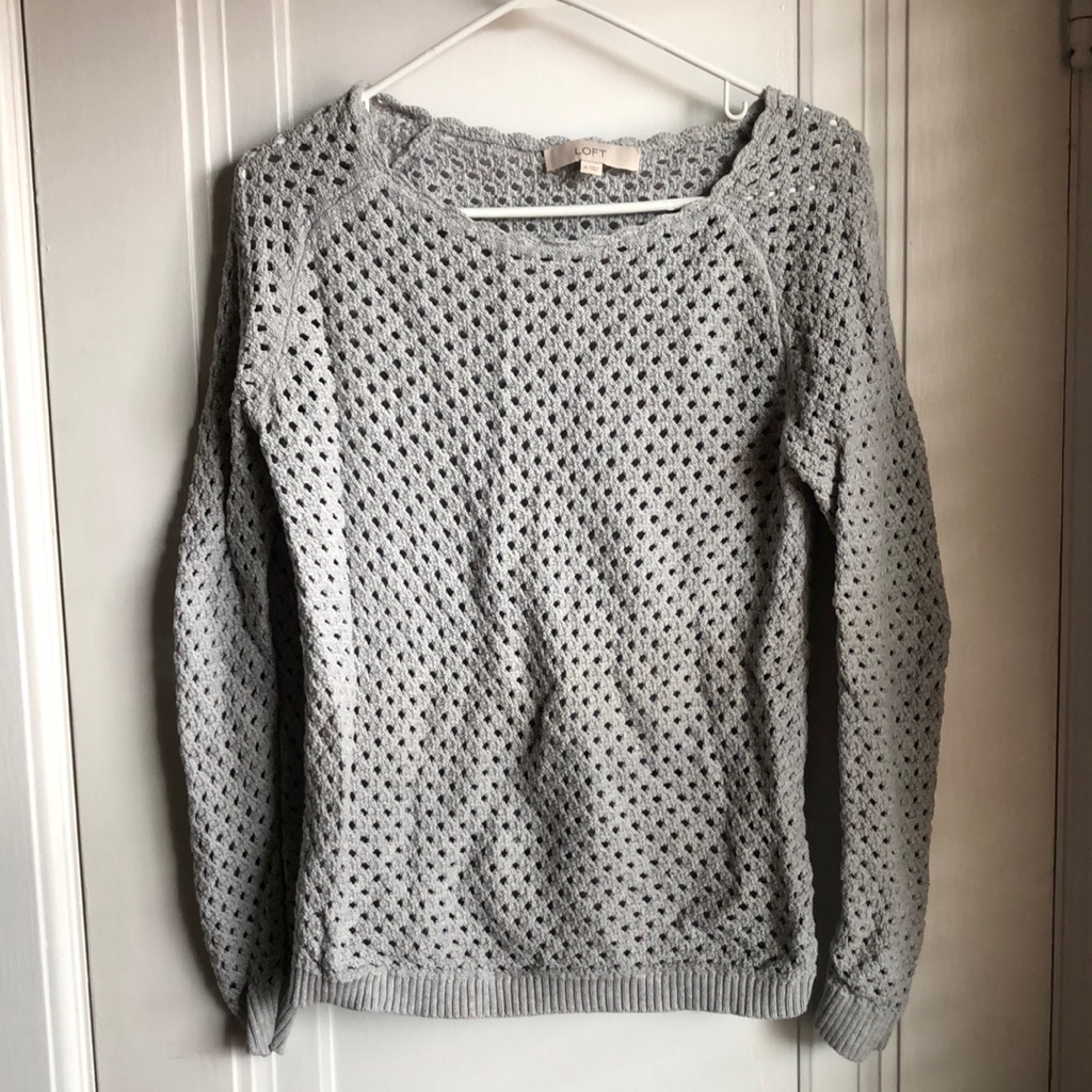 Gray Knit Patterned Sweater